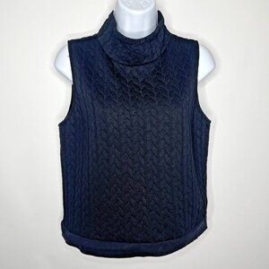 Chelsea 28 Black Mock Neck Top Sleeveless Quilted Back Zip Top